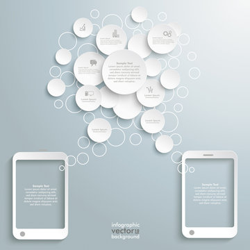 2 Smartphones With Speechbubble Circles