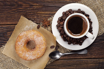 Coffee with donut