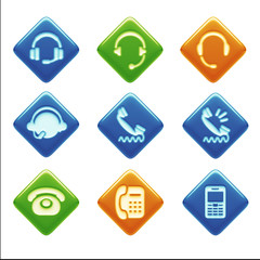 Contact Icons isolated on white