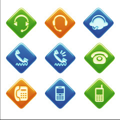 Contact Icons isolated on white