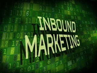 inbound marketing words isolated on digital background