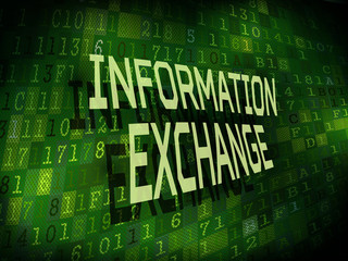 information exchange words isolated on digital background