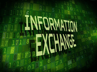 Obraz premium information exchange words isolated on digital background