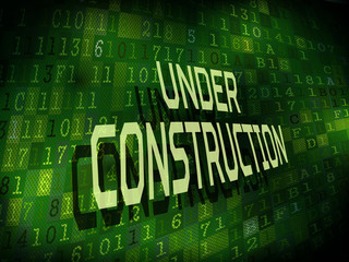 under construction words isolated on digital background
