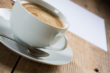 Cup of coffee with foam