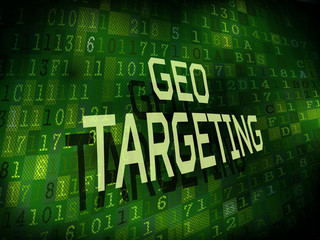 GEO targeting words isolated on digital background