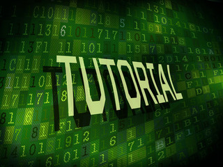 tutorial word isolated on digital background