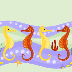 Seahorses seamless texture