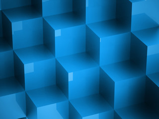 Blue cubes concept