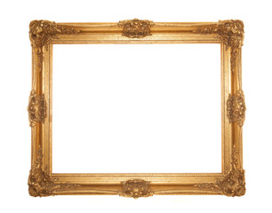 grand gold gilt ornate rococo frame - obrazy, fototapety, plakaty