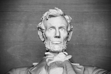 Close up of Abraham Lincoln, Lincoln memorial, Washington