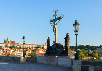 Obraz premium Charles bridge at sunset, Prague