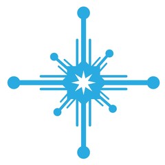 Delicate digital blue snowflake design