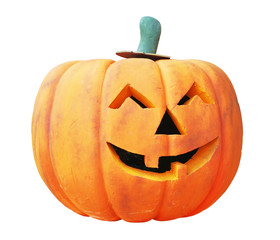 halloween scary pumpkin on white background