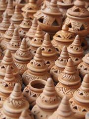 Fototapeta na wymiar handmade pottery in market for tourist