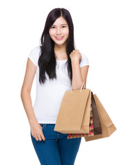 Woman hold with shopping bag