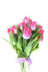 bouquet of pink tulips