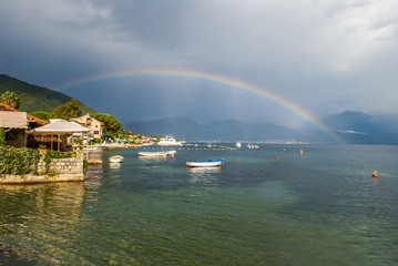 Naklejka na ściany i meble Rainbow over the Mediterranean Sea