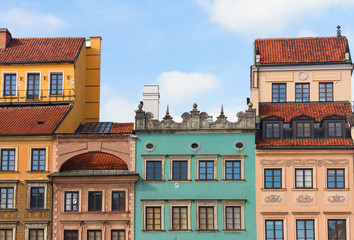 Fototapeta na wymiar Facades of old houses, Warsaw