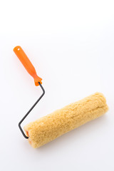 Paint roller brush isolated on white background