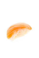 Salmon sushi isolated on white