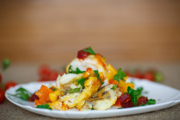 perch fillet braised with vegetables
