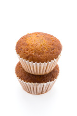 Banana cakes isolated on white