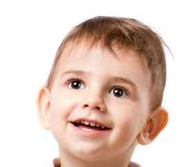 little boy  on white background