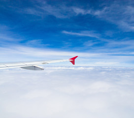 Fototapeta premium Skies above and below Wing over Lands