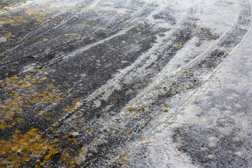 Frozen wheel traces