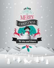 Fototapeta na wymiar Christmas greeting message with illustrations vector