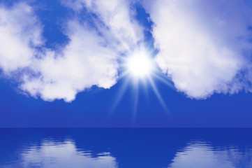 Sky Sun Sea Background - 71945359