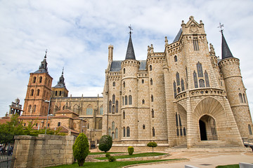 Fototapeta na wymiar Gaudi palace in Astorga, Leon, Spain