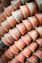Orange ceramic Pot Background.