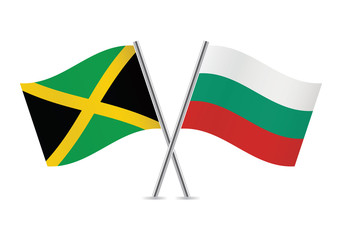 Bulgarian and Jamaican flags. Vector illustration.