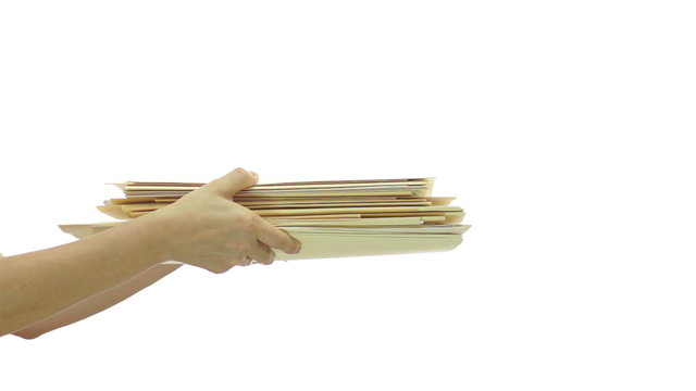 Passing Big Stack of File Folders