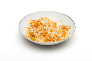 salad on the white background
