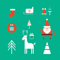 Christmas and New Year icon set