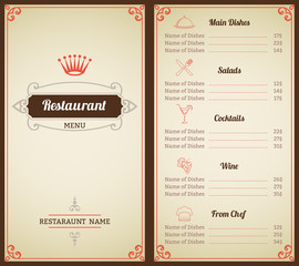 Restaurant menu template
