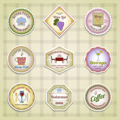 Restaurant label set color