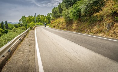 Fototapeta na wymiar Scooter on a Sicilian road.