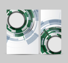 Naklejka premium Brochure business abstract technology circles or roll up.