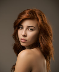 Fototapeta premium Portrait of a girl with long hair