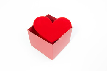 Red heart in red  box
