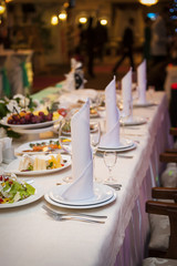 Serving holiday table