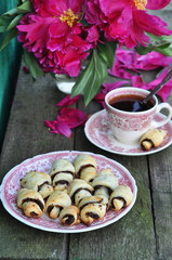Poppy seed cookies, selective focus