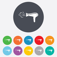 Hairdryer sign icon. Hair drying symbol.