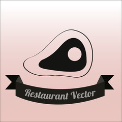Restaurant Illustration over color background