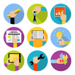 Business hands icons