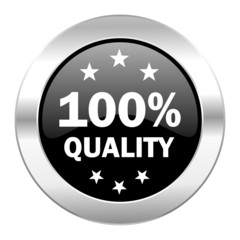 quality black circle glossy chrome icon isolated